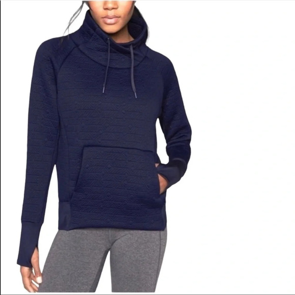 ATHLETA NAVY BLUE JACQUARD ELEVATION HOODIE - Picture 1 of 6